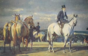 "Why Weren't You Out Yesterday?" Chromolithograph By Sir Alfred Munnings