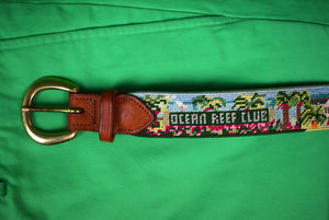 "Ocean Reef Club Hand-Needlepoint Belt" Sz 31 (SOLD)
