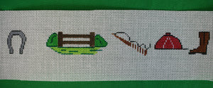 Hand-Painted Needlepoint Canvas Equestrian Motif Belt