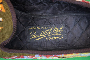 Bowhill & Elliott Hand-Needlepoint Slippers Sz 6 1/2 UK