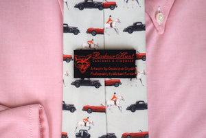 "Radnor Hunt Concours & Elegance Celadon Green Collector Car & Equestrian Hunter Silk Tie" (NWOT)