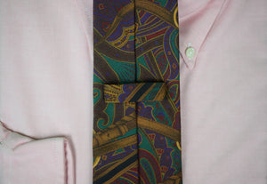"Ralph Lauren Purple Label Equestrian Paisley Print Italian Silk Tie"
