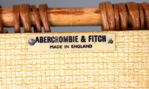 Abercrombie & Fitch Made In England Wicker Picnic Hamper w/ 2 Thermos Bottles & 1 Biscuit Tin
