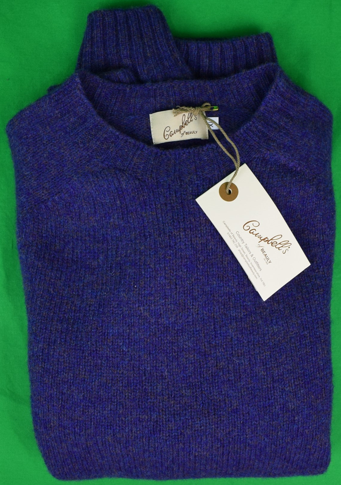 "Campbell's Of Beauly Heather Purple Scottish Shetland Crewneck Sweater" Sz XL (NWT)