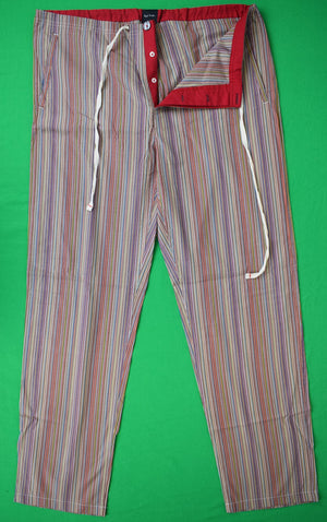 "Paul Smith Signature Rainbow Stripe 2pc Pajamas Sleepwear Set" XL/ TG (NWOT)