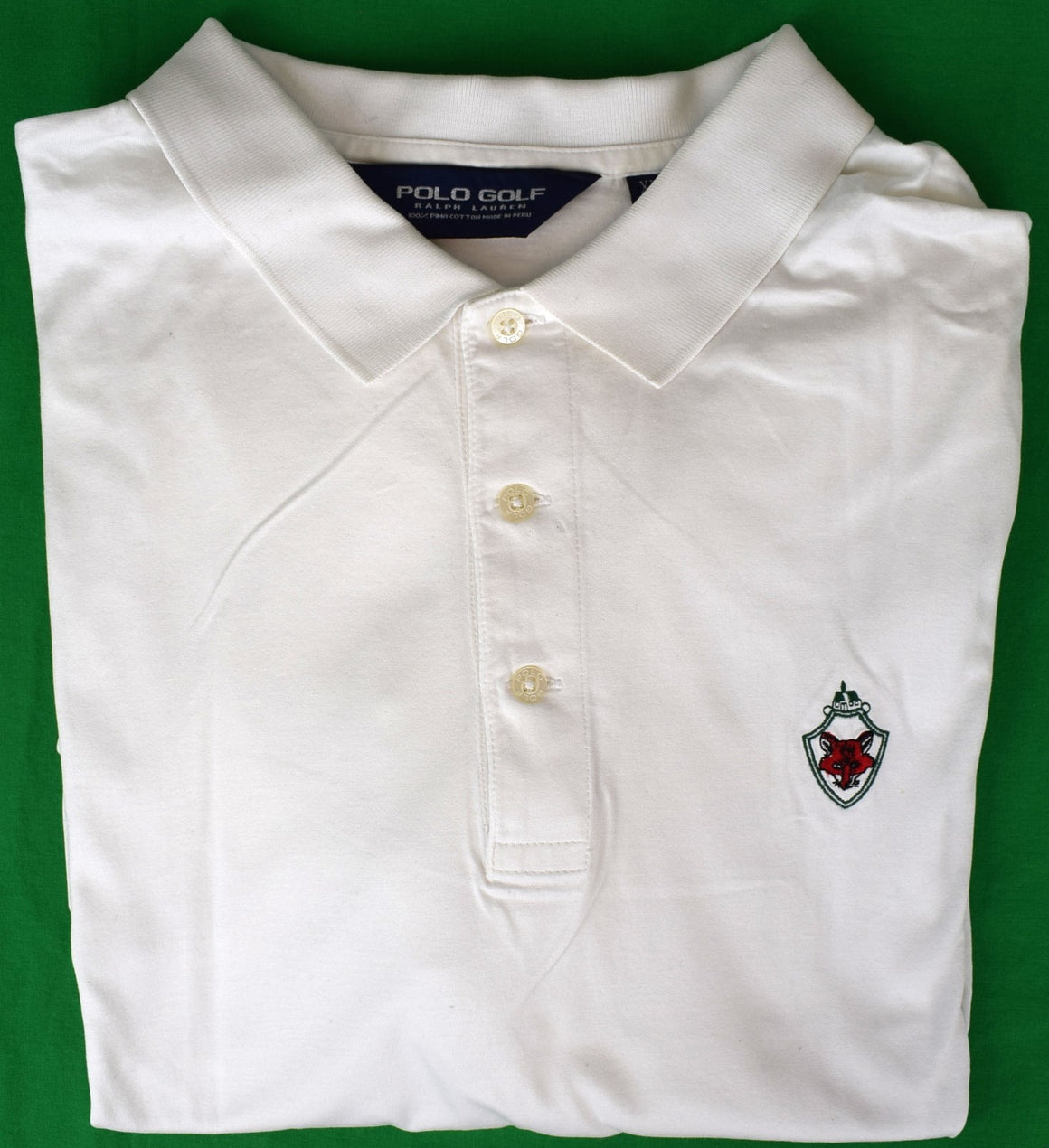 Ralph Lauren Polo White Golf Shirt w/ Fox Chapel Club Logo Sz: XXL