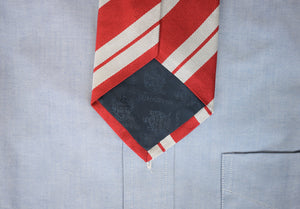 O'Connell's x Atkinsons Red/ Silver Repp Stripe English Silk Tie