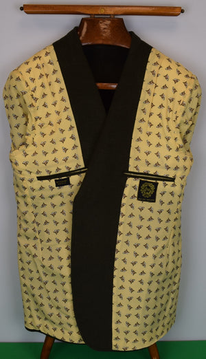 "Chipp Loden Cloth c1989 Hunting Jacket w/ Yellow Fox Mask Silk Lined Sport Jacket" Sz 43R