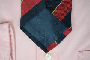 "O'Connell's x Atkinsons Burgundy w/ Navy/ Yellow Repp Stripe Irish Silk Tie" (SOLD)