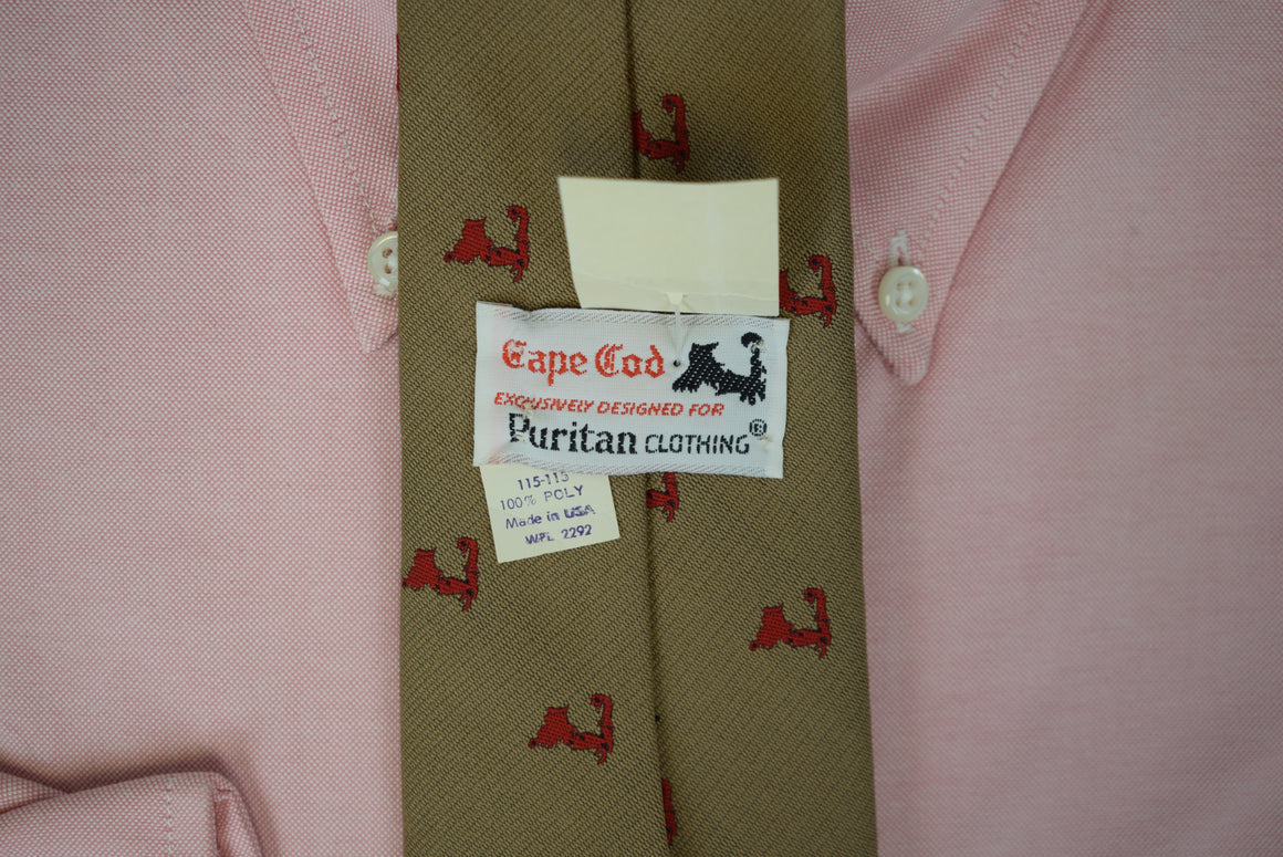 Cape Cod Red Map w/ Khaki Poly Club Tie (NWT)