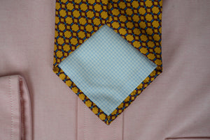 O'Connell's x Marchesi Di Como Gold w/ Blue/ Burg Italian Silk Print Tie