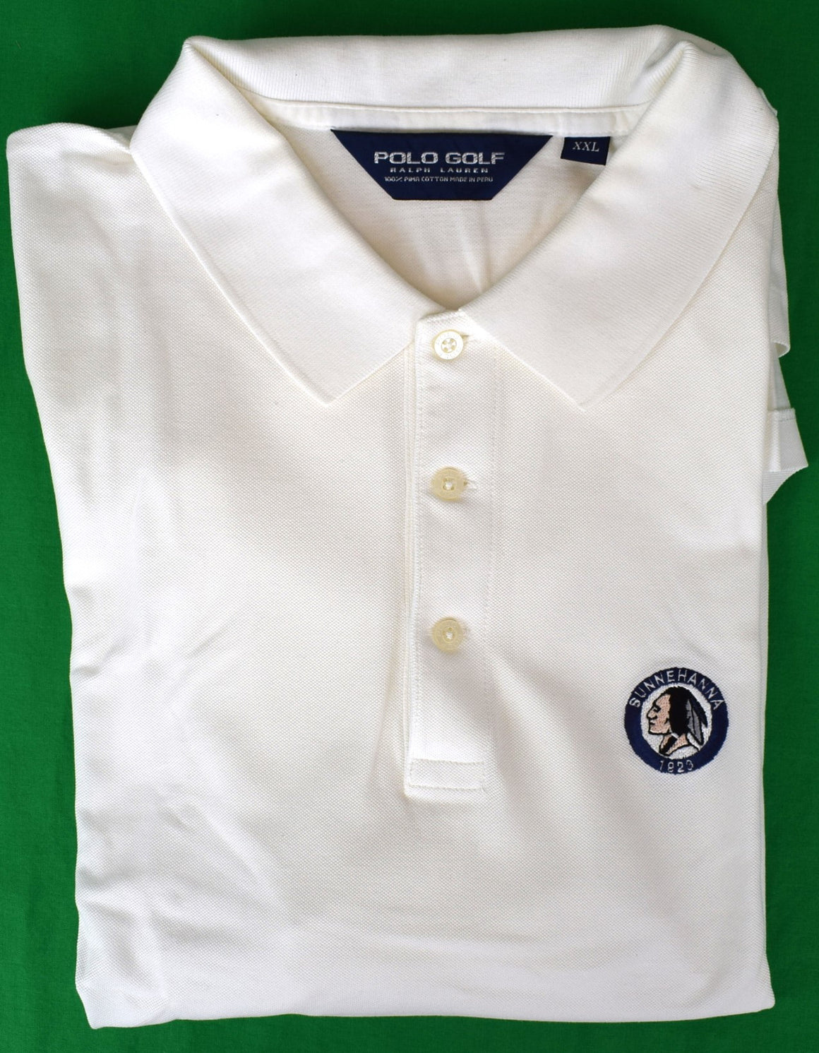 "Sunnehanna Club x Ralph Lauren Polo Golf White Pique Shirt" Sz: XXL (NWOT)