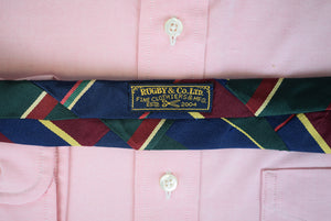 "Rugby Ralph Lauren Patch Repp Stripe Italian Silk Tie"