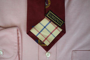 "Cordings Burgundy English Crest Silk Tie" (SOLD)