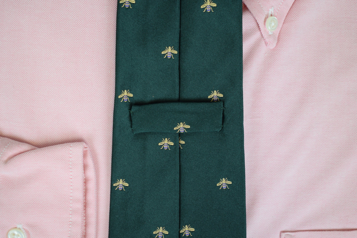 "Ralph Lauren Purple Label Made in Italy Green Woven Napoleonic Bee Silk Tie" (SOLD)