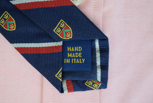 "Polo Ralph Lauren Navy w/ Red Repp Stripe Italian Silk Crest Tie" (NWOT)