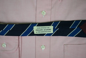 "The Andover Shop x Phillips Academy Black/ Blue Repp Stripe Silk Tie"