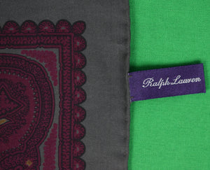 Ralph Lauren Purple Label Ancient Madder Paisley Italian Silk Pocket Square