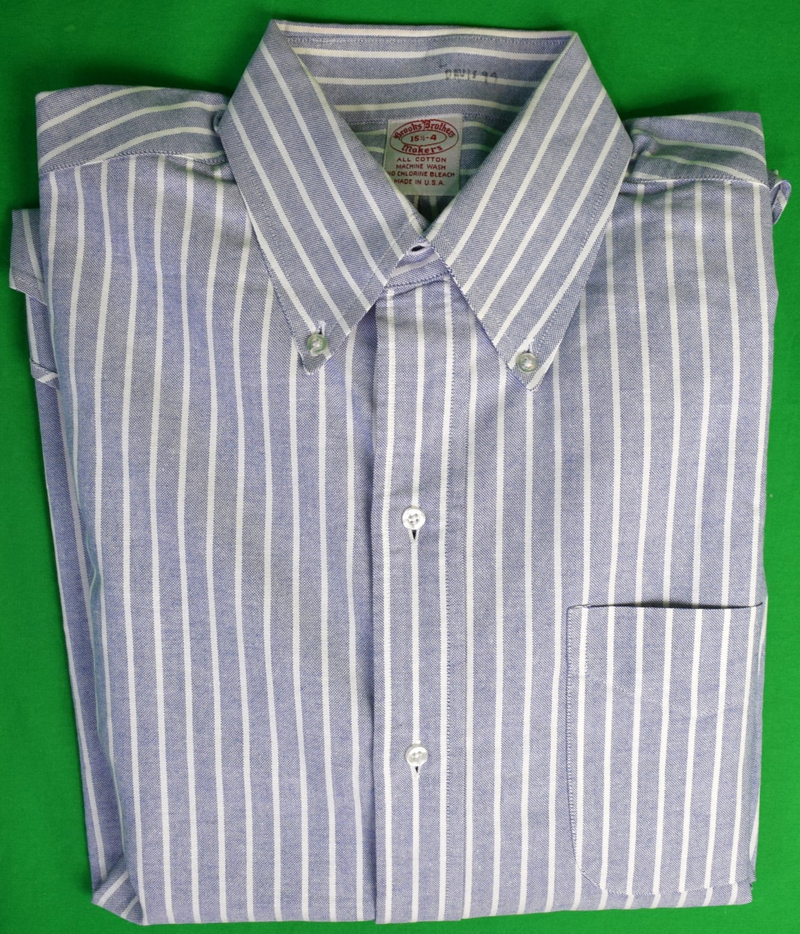 "Brooks Brothers Blue/ White Blazer Stripe OCBD Shirt" Sz 15 1/2-4 Made In USA