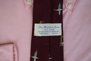 J. Press The Beaufort Knot Burgundy Silk Duck Hunter Club Tie