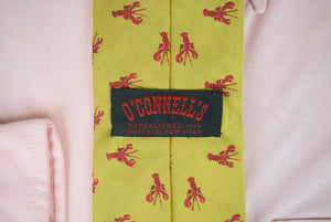 O'Connell's Gold Silk w/ Red Lobster Print Tie