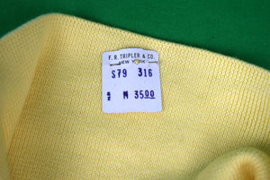 John Smedley x F.R. Tripler Yellow Sea Island Cotton Lisle S/S Sport Shirt Sz M (DEADSTOCK w/ $35 FRT Tag)