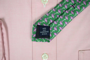 "J Press Pink Flamingo/ Green Silk Tie" (New w/ JP Tag) (SOLD)