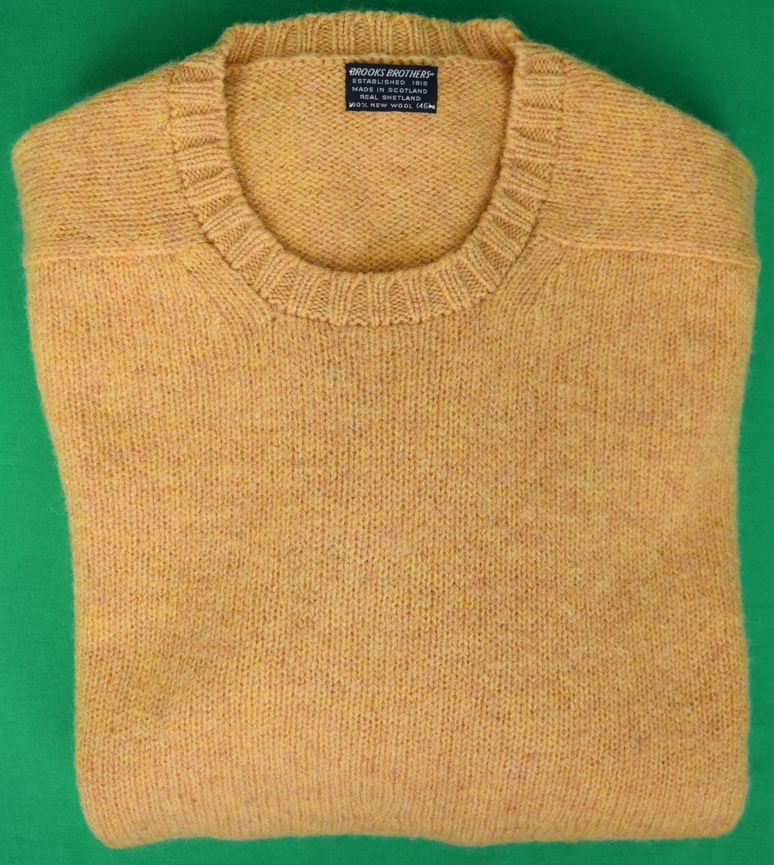 Brooks Brothers Pumpkin Scottish Shetland Crew Neck Sweater Sz 46 (LNWOT)