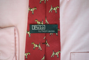 "Polo Ralph Lauren Red Silk/ Wool Terrier Club Tie" (SOLD)