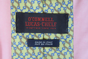 O'Connell's x Marchesi Di Como Green Italian Silk Link Print Tie