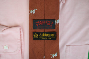 O'Connell's x Atkinsons Russet English Silk Tie w/ Pointer Hunting Dog Print