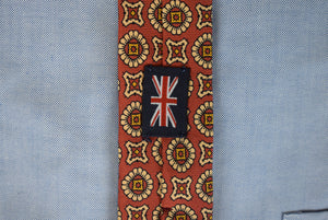 The Andover Shop Russet English Silk Tie w/ Gold Medallion Print (NWOT)
