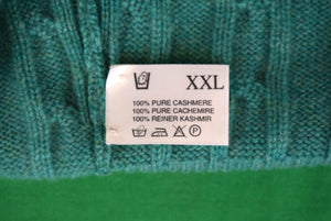 "Kassatly's Palm Beach Lovat Green Scottish Cashmere Cable Crewneck Sweater" Sz XXL (SOLD)