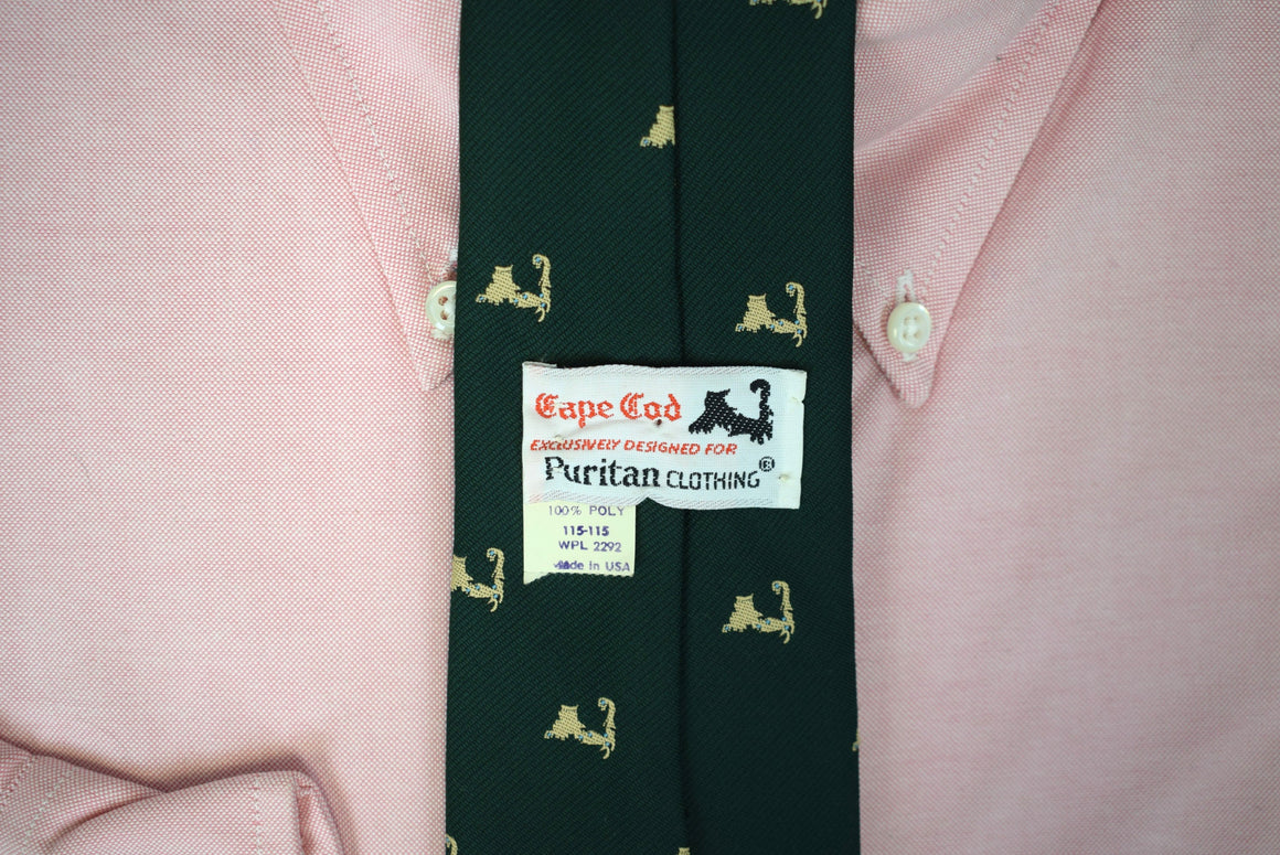 Cape Cod Khaki Map w/ Dark Green Poly Club Tie (NWOT)