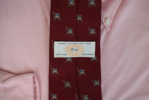 Chipp Burgundy English Silk/ Poly Polo Club Tie