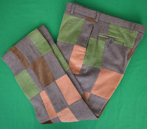 "Chipp Patch Panel Melon/ Green/ Brown Corduroy w/ Tweed Trousers" Sz 40