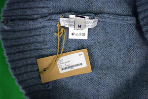Anderson & Sheppard Glacier Blue Shetland Wool Crewneck Sweater Sz M (New w/ A&S Tag)