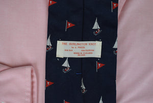 J. Press Navy English Silk/ Poly Yachtsman Club Tie