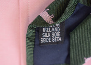 J. Press Pink Pig/ Hunter Green Irish Silk Tie