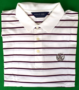 Rolling Rock Club x Ralph Lauren Polo Golf White/ Navy Stripe Shirt Sz: XXL