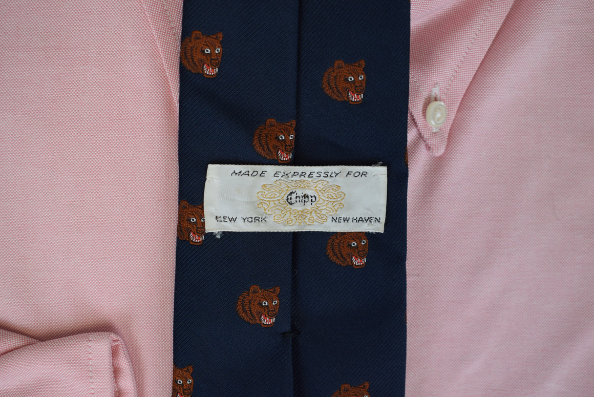 Chipp Bull & Bear Navy Poly Club Tie