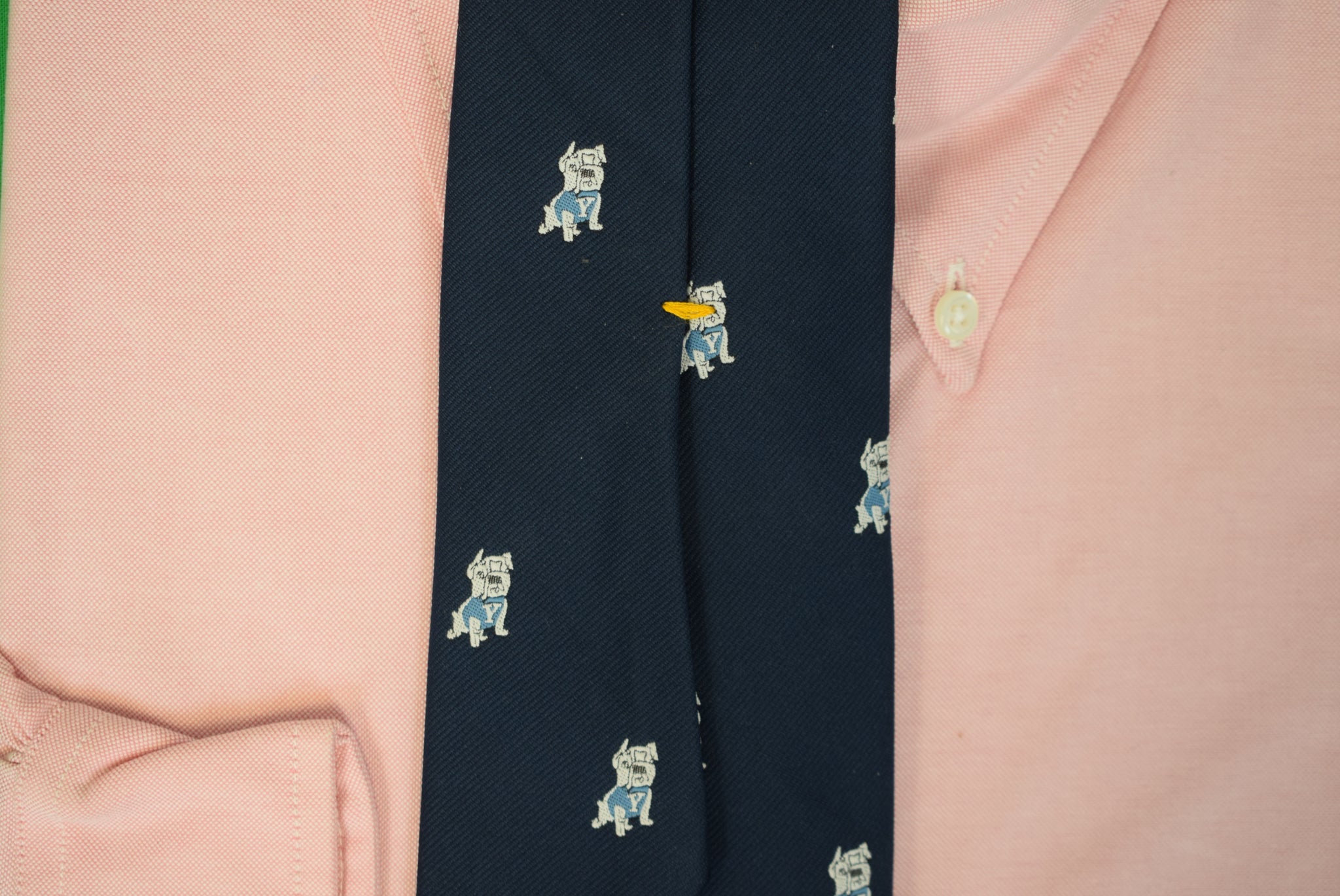 "Yale Bulldog Navy Poly University Club Tie" (NWT)