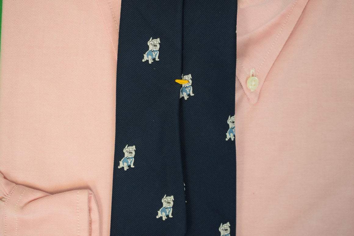 "Yale Bulldog Navy Poly University Club Tie" (NWT)
