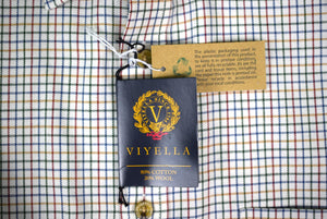 Viyella Cotton/ Wool Multi Tattersall Spread Collar Sport Shirt Sz 16" (New w/ Tags)