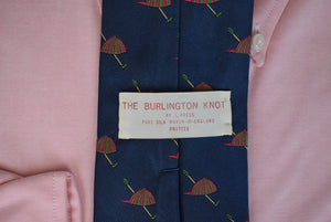 J. Press The Burlington Knot Navy English Silk Jockey Cap & Riding Crop Club Tie