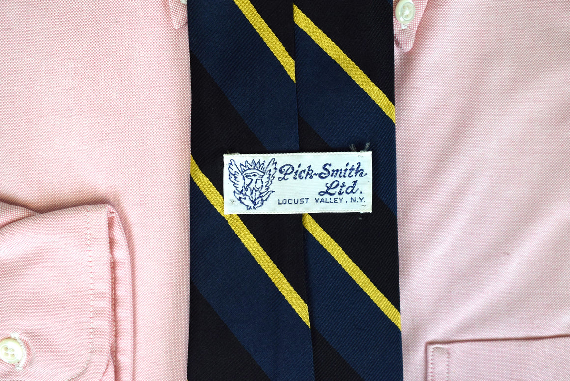 "Royal/ Black w/ Gold Repp Stripe Silk Tie"