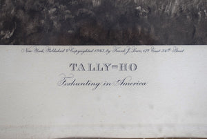 "Tally-Ho: Foxhunting In America" 1943 Lithograph by Franklin B. Voss (SIGNED)