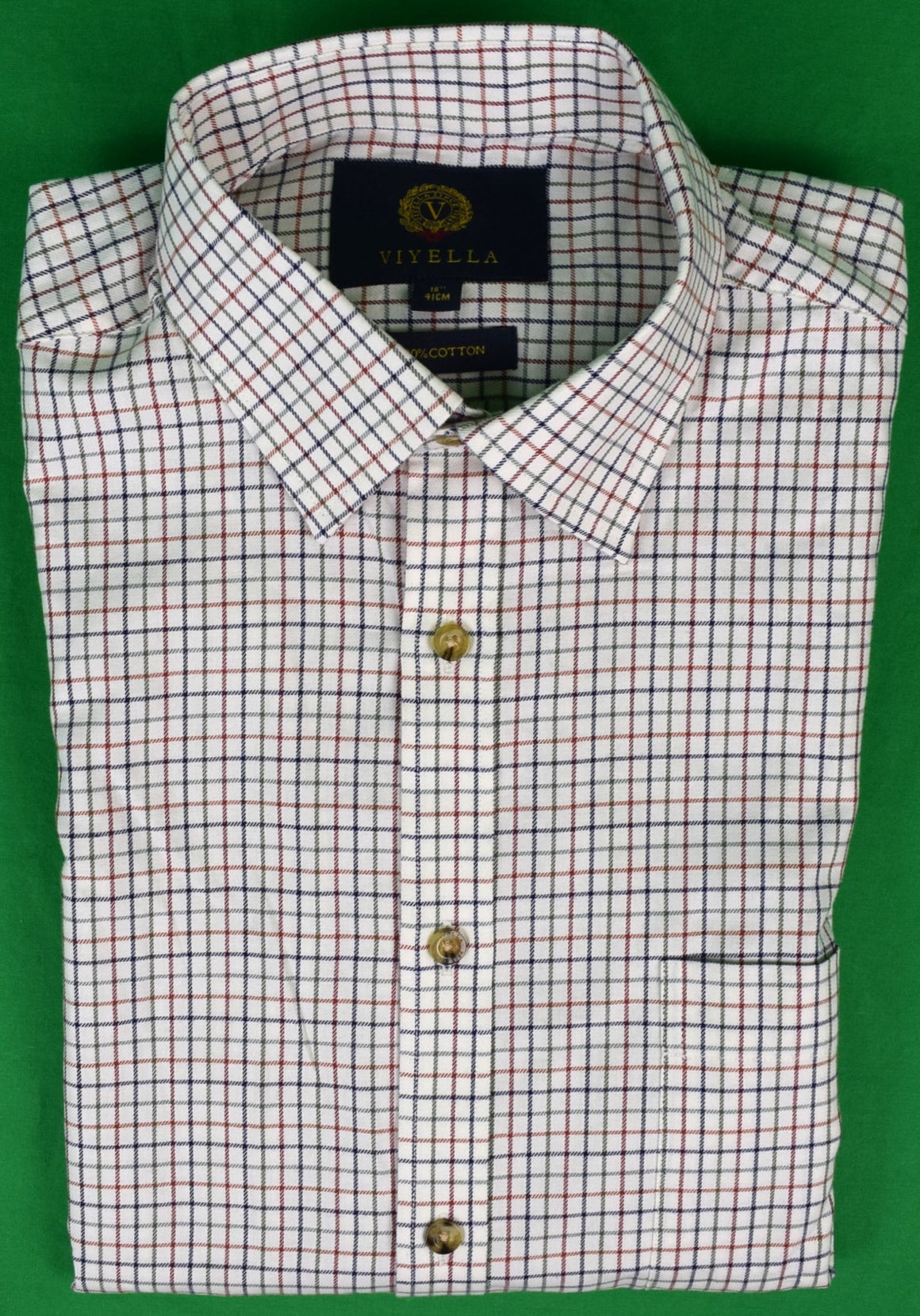 Viyella 100% Cotton Tattersall Sport Shirt Sz 16 (NWOT)