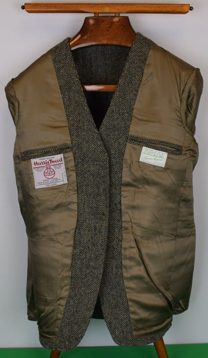 "Harris Tweed HB English Shooting Jacket w/ Suede Elbow Patches/ Shoulder Pad" Sz 40R