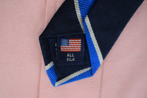 The Andover Shop x Phillips Academy Repp Stripe Navy Silk Club Tie